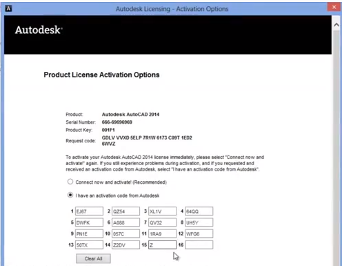 serial number and product key for autocad 2014 mac
